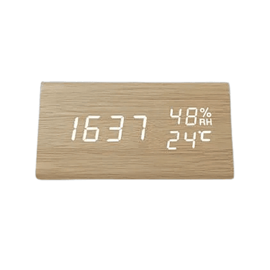 Triangle Wooden Style Digital Led Clock