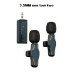 K35 Pro Dual Mic Wireless Lavalier Microphone 3.5mm