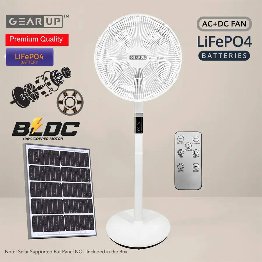 GearUP GP901 GearUP GP90 14 inch Premium Rechargeable LifePO4 + BLDC Stand Fan - Image 1
