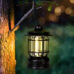 Multifunctional Rechargeable Stepless Dimming Handheld LED Camping Lamp — Vintage Portable Lantern