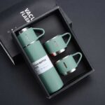 Stainless Steel Vacuum Flask Hot And Cool Water Bottle with two cups – Random Color - Image 5